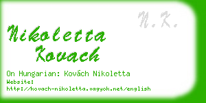 nikoletta kovach business card