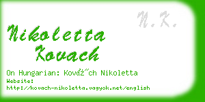 nikoletta kovach business card
